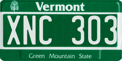 VT license plate XNC303