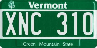 VT license plate XNC310