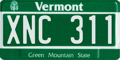 VT license plate XNC311