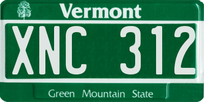 VT license plate XNC312
