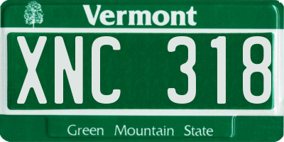 VT license plate XNC318