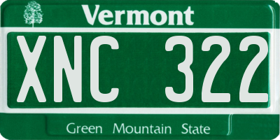 VT license plate XNC322