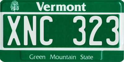 VT license plate XNC323
