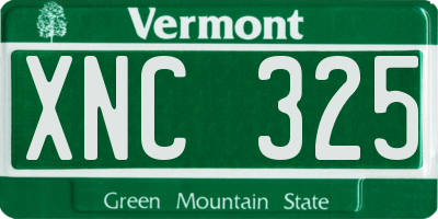 VT license plate XNC325