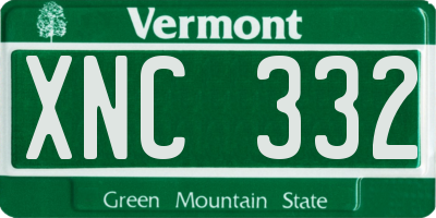 VT license plate XNC332