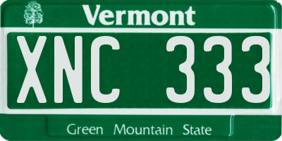 VT license plate XNC333