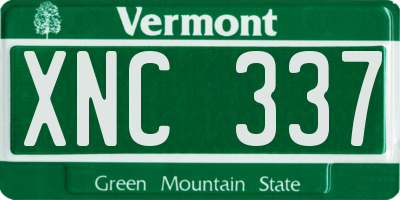 VT license plate XNC337