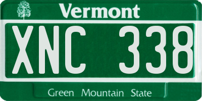 VT license plate XNC338