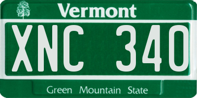 VT license plate XNC340