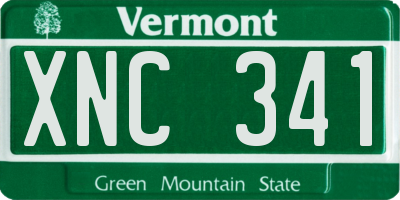 VT license plate XNC341