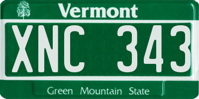 VT license plate XNC343