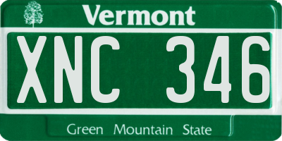 VT license plate XNC346