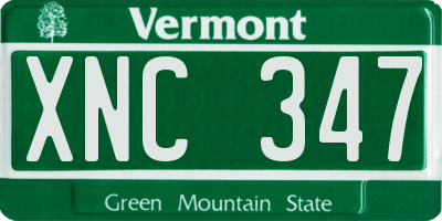 VT license plate XNC347
