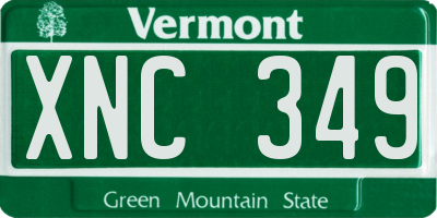 VT license plate XNC349