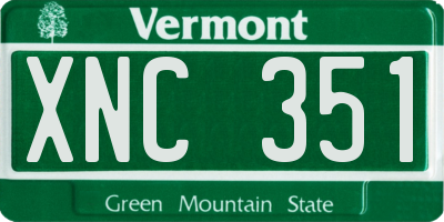 VT license plate XNC351