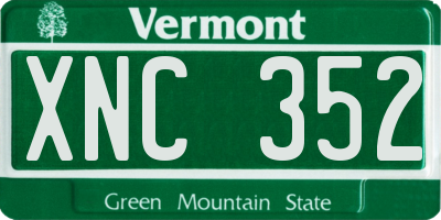 VT license plate XNC352