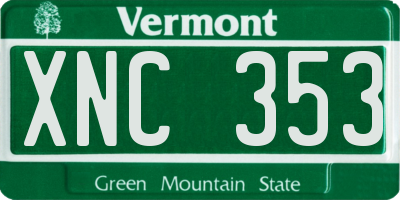 VT license plate XNC353