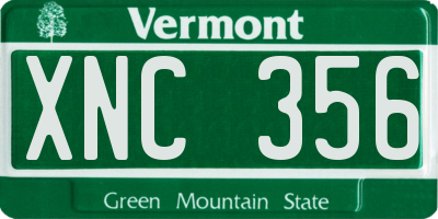 VT license plate XNC356