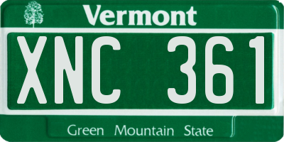 VT license plate XNC361