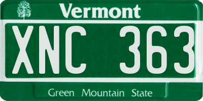 VT license plate XNC363