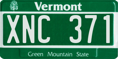 VT license plate XNC371