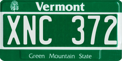 VT license plate XNC372