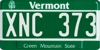 VT license plate XNC373