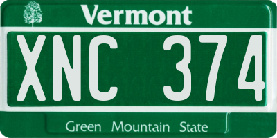 VT license plate XNC374