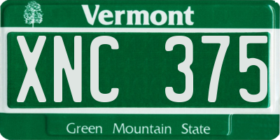 VT license plate XNC375