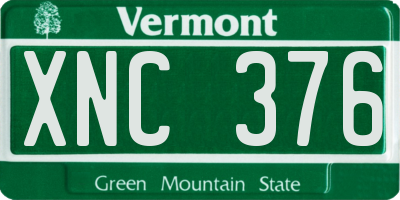 VT license plate XNC376