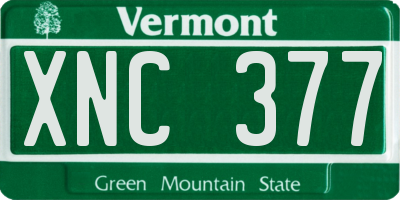 VT license plate XNC377