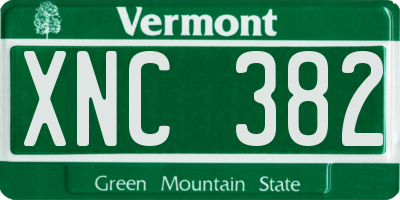 VT license plate XNC382