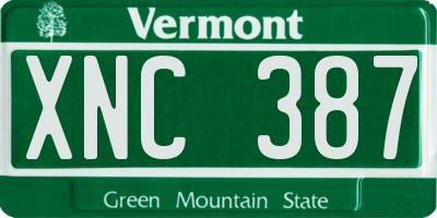 VT license plate XNC387