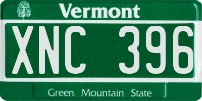 VT license plate XNC396