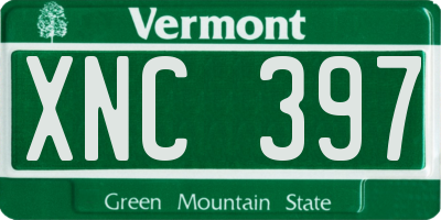 VT license plate XNC397