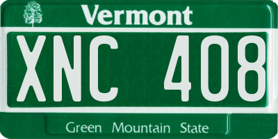VT license plate XNC408