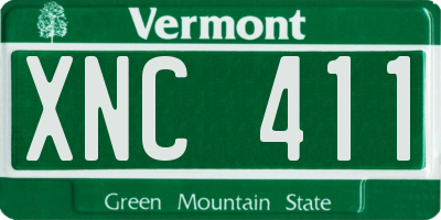 VT license plate XNC411