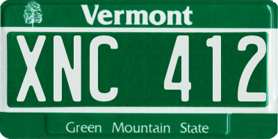 VT license plate XNC412