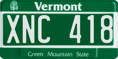 VT license plate XNC418