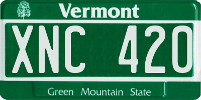 VT license plate XNC420