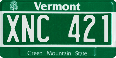 VT license plate XNC421