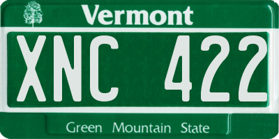 VT license plate XNC422