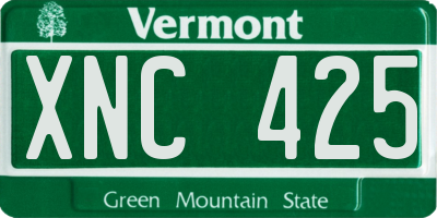 VT license plate XNC425
