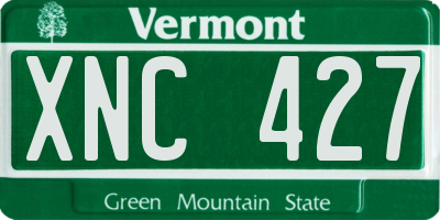 VT license plate XNC427