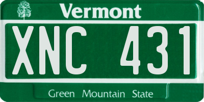 VT license plate XNC431