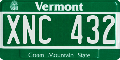 VT license plate XNC432