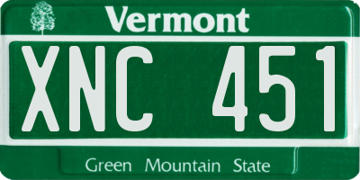 VT license plate XNC451
