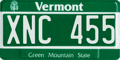 VT license plate XNC455