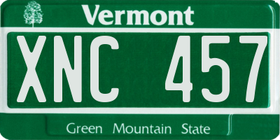 VT license plate XNC457