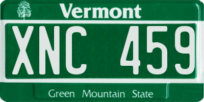 VT license plate XNC459
